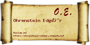 Ohrenstein Edgár névjegykártya